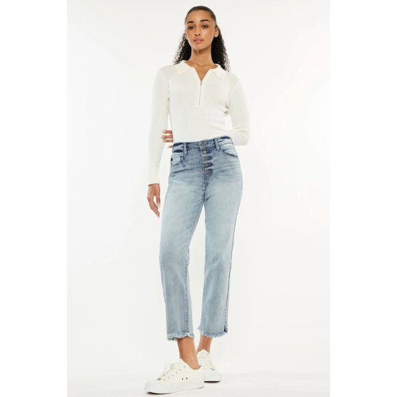 KanCan Morgana High Rise Straight Fit Leg Jeans in Light Wash - Sz 15/31 - NWT - Picture 1 of 7